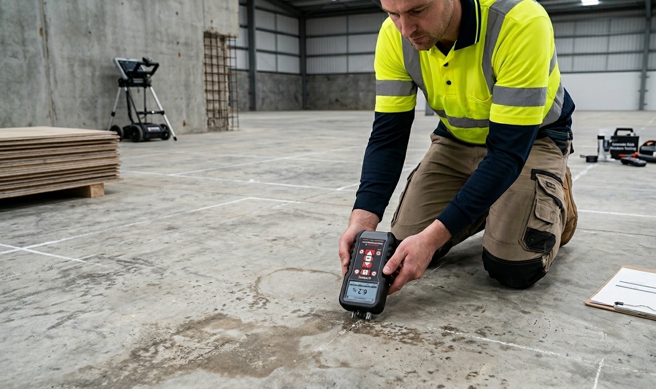 TRAMEX testing moisture slab