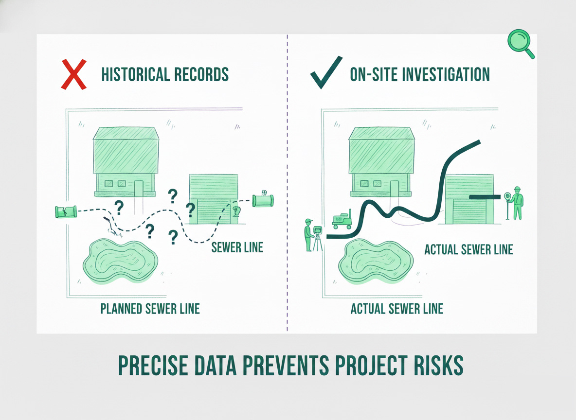 Build over sewer application investigation on a residential property