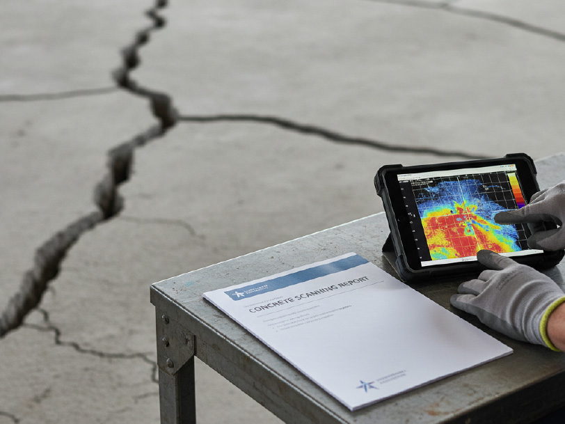 GPR scan reveals hidden concrete and asphalt risks Marion Creek Bridge