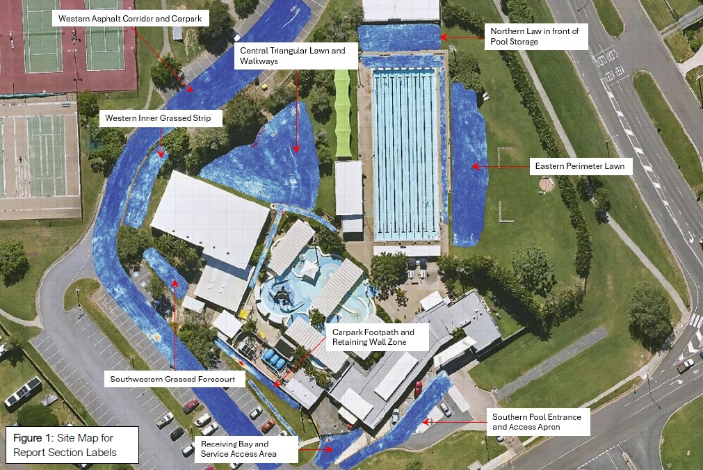 Site map with labelled findings included in the investigation report
