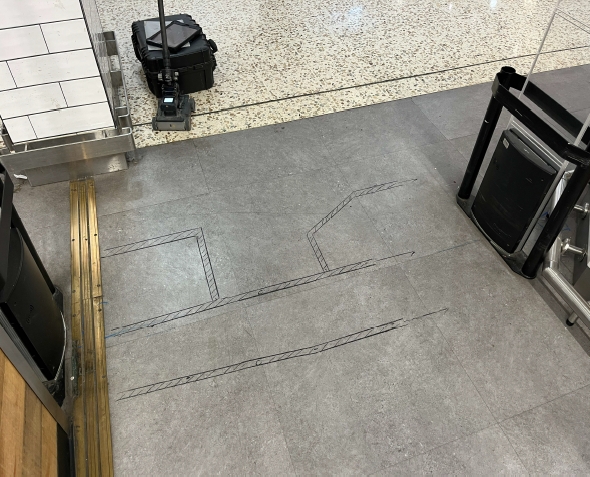 GPR scanning inside an operating Woolworths store ahead of drilling works