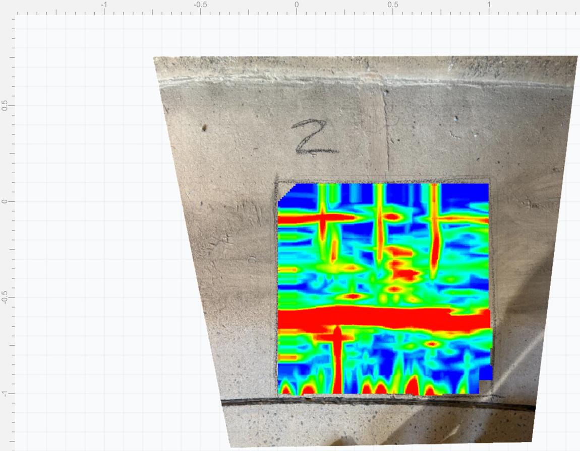 Depth slice at the anomaly showing a continuous high amplitude reflector