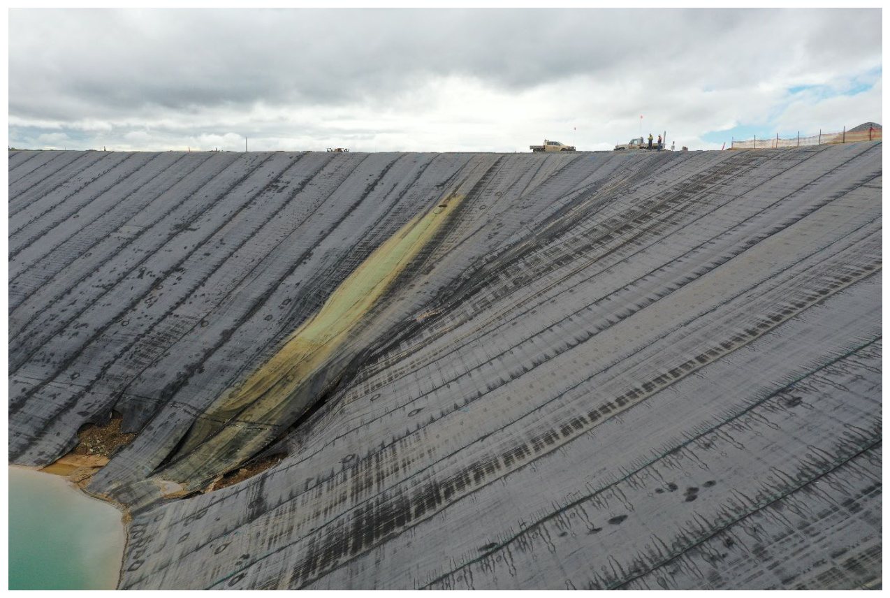 The surveyed section viewed from the toe, showing the slope angle the radar had to be worked across