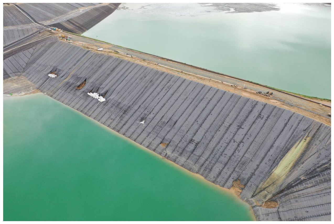 Ground penetrating radar survey of a tailings storage structure